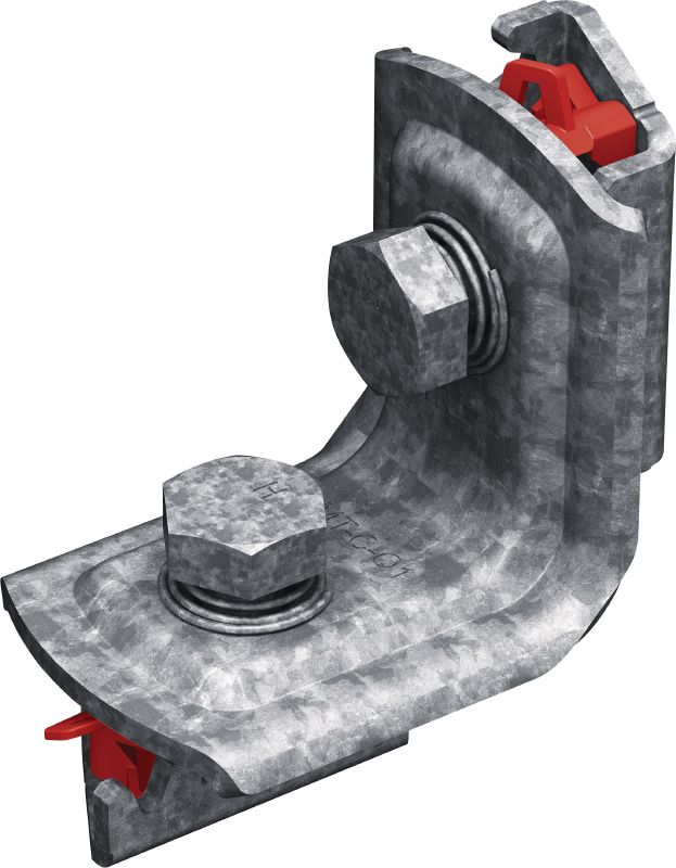 Angolare preassemblato MT-C-Q1 FL OC Staffa angolare con dado e bullone Fast-Lock preassemblato per il montaggio di strutture di binario puntone per impieghi leggeri e per l'uso esterno con basso inquinamento